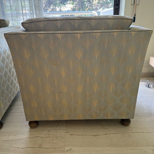 Armchairs set of 2 used classic style with geometric pattern