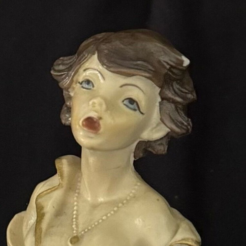 Vintage Italian Figurine Young Fish Vendor Santini Style like new