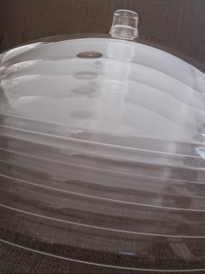 Plexiglass cover with handle, set of 5, round shape