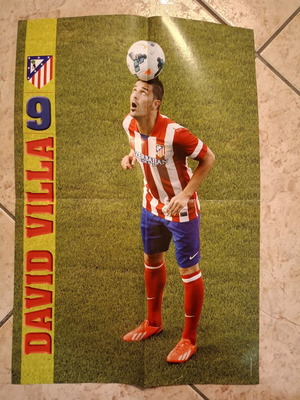 David Villa X Manchester United Poster like new, authentic