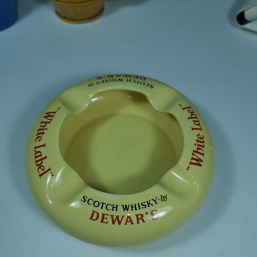 Vintage Dewar’s White Label promotional ashtray used