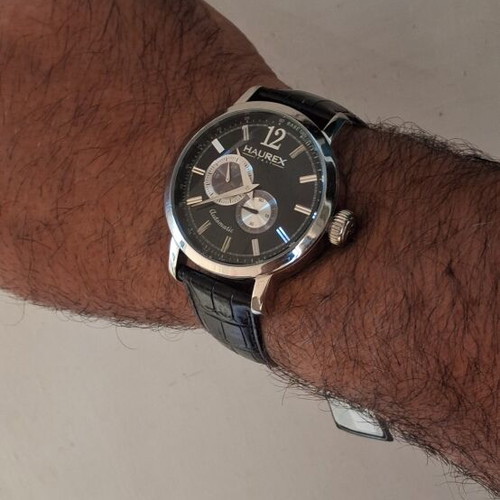 Haurex Italy automatic watch like new, Miyota mechanism, black and silver