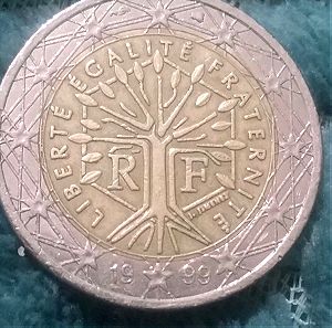 2 euro coin France 1999