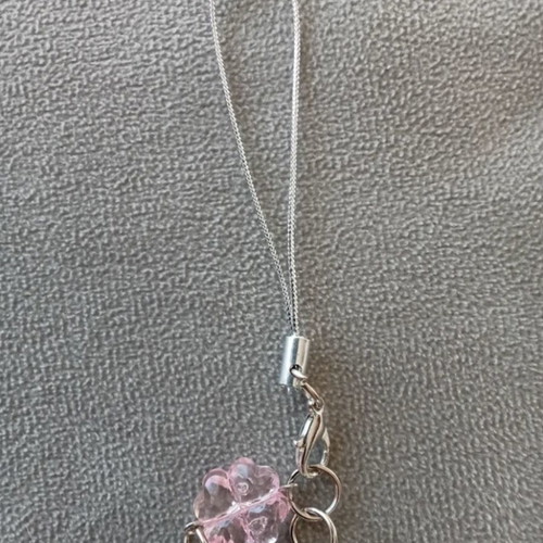 Teddy Bear Keychain new, white and pink