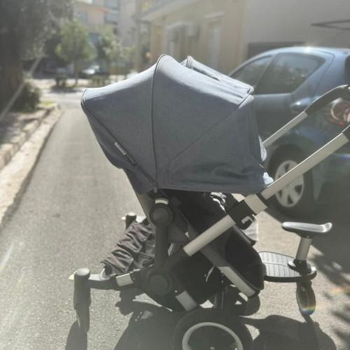 Bugaboo Donkey Twin stroller used with extension for third child