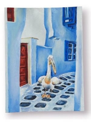 Картина с маслени бои Пеликан 30×40 см, платно