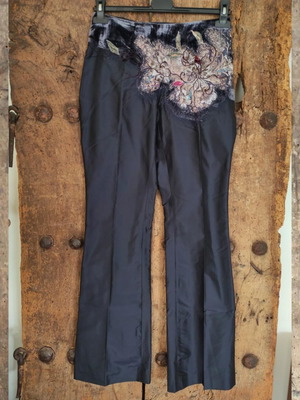 Y2K silk trousers Renato Nucci new with embroidery