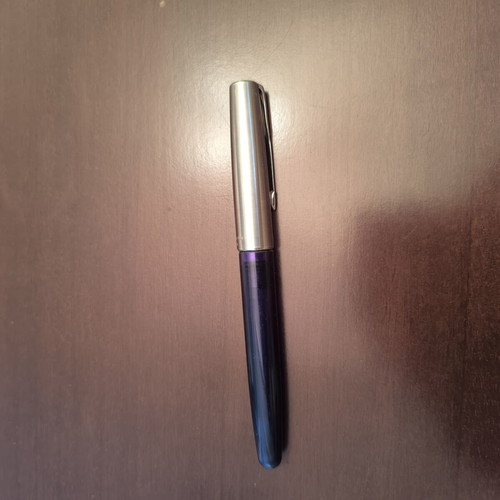 Parker Vector fountain pen translucent purple used with case
