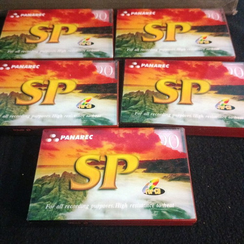 Panarec SP 90 cassette tapes new, pack of 5