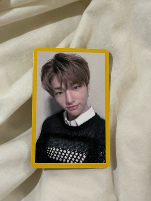 Hyunjin photocard from Stray Kids, new, yellow wood