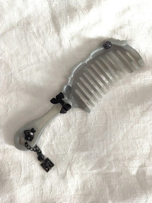 Goth comb like new, epoxy resin with charms
