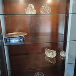 Classic solid wood showcase with lighting, used