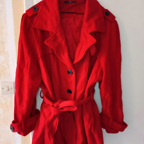Red coat used, size XL