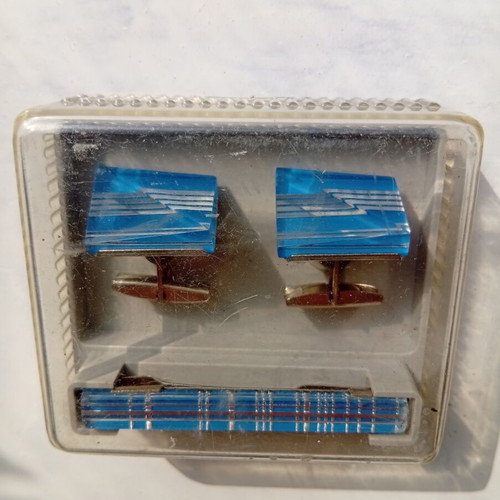 Cufflinks and tie clip set in original USSR box