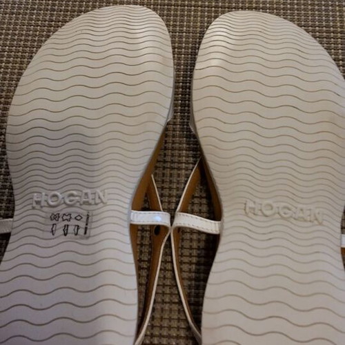 Hogan Sandals New, White Leather Size 37