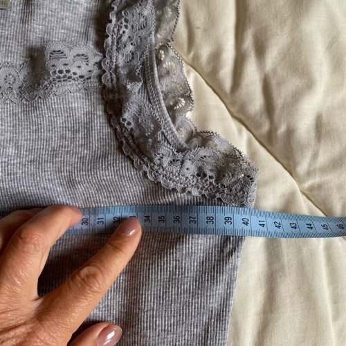 Blue motion grey women's vest size M like new with lace details