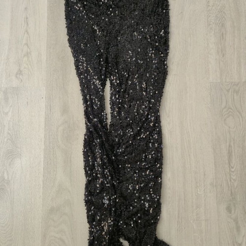 Stradivarius pants black transparent with sequins like new