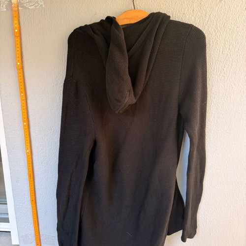 Black knitted cardigan with hood Pull&Bear used