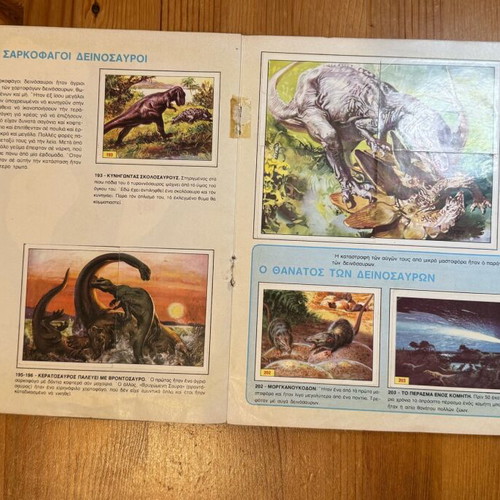 Prehistoric Animals sticker album by Panini used, 1980s edition