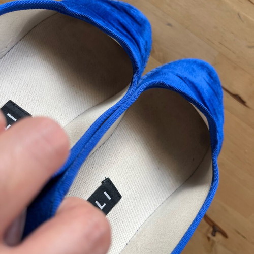 Friuli blue velour ballerinas used, size 36