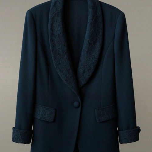 Lola blazer XL blue, new with floral embossed design