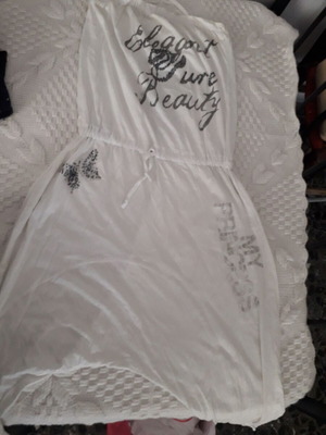 One-piece strapless with neck tie, like new