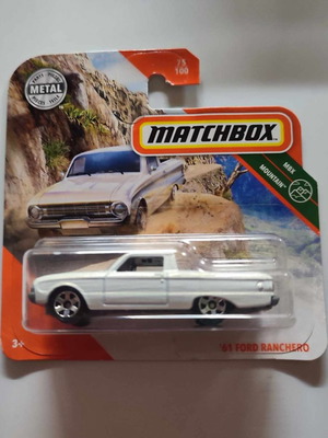 '61 Ford Ranchero Track Model 1:64 κλίμακα άσπρο Matchbox καινούργιο