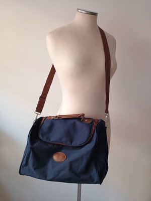 Τσάντα unisex μικρή χιαστί μεταχειρισμένη, μπλε και καφέ