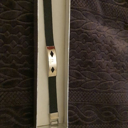 Steel men's bracelet with rubber new, length 20 cm
