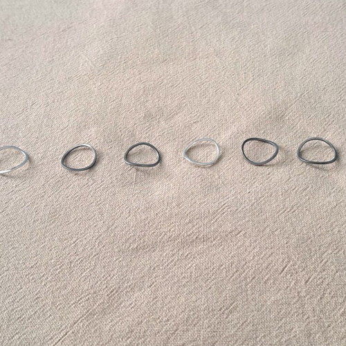 Handmade silver 925 ring set of 6 Organic Flow collection, like new