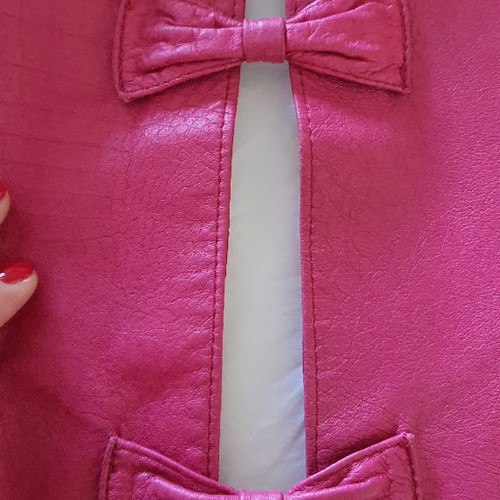 Leather fuchsia jacket used, tailor made, size M