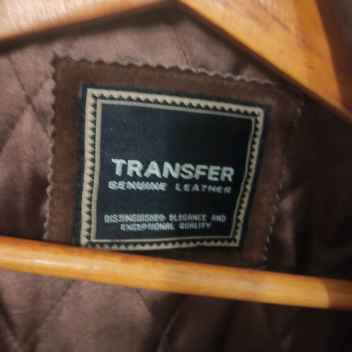 Transfer leather coat used, brown, size L
