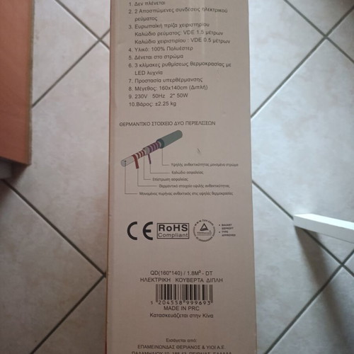 Electric blanket double 1.60x1.40m new