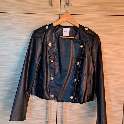Motf biker faux leather jacket, black, size S
