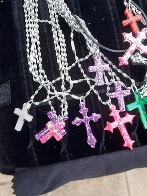 Handmade cross necklace new, stainless steel, color of your choice