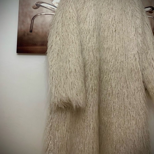 Ckontova Boho Faux Fur Coat like new, one size, grey beige