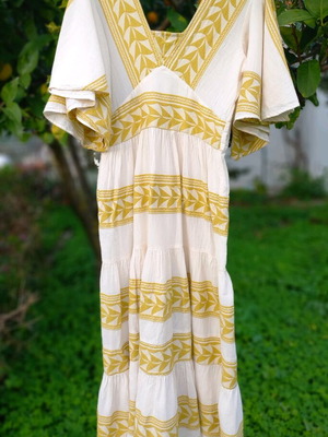 Pearl and Caviar dress like new, cotton, size S/M, lime