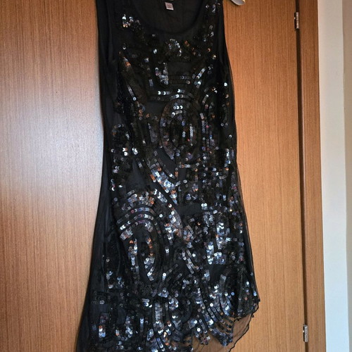 Bershka evening dress black with rhinestones sleeveless