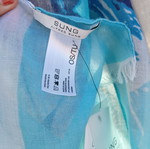 Alfred Sung large vibrant blue turquoise and white pareo