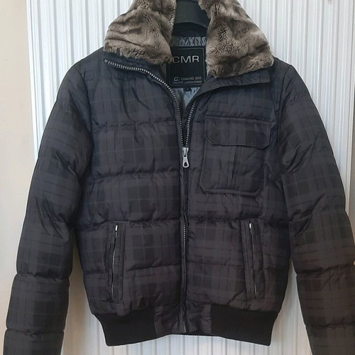 Camaro Puffer Jacket Size S Like New, Black and Grey