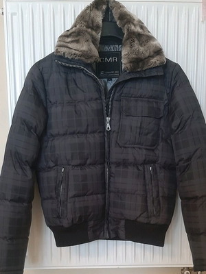 Camaro Puffer Jacket Size S Like New, Black and Grey