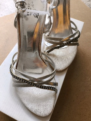 Silver sandals new, size 41