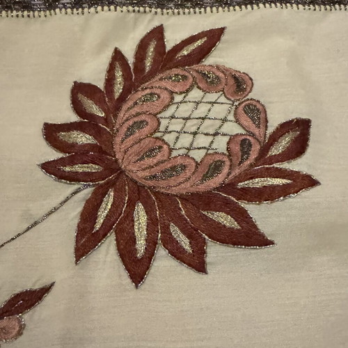 Embroidered handmade table runner like new 108x45