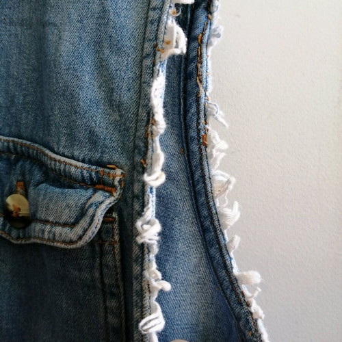 Kids denim vest used, 100% cotton, size XS