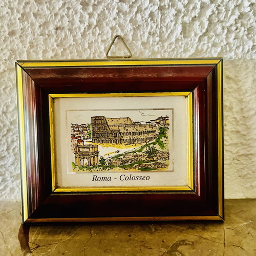 Vintage Mini Frame Rome Colosseum souvenir, like new