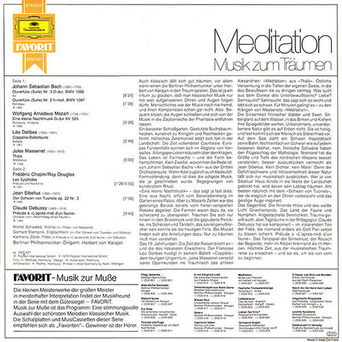 Meditation Musik Zum Träumen CD used by Berliner Philharmoniker Herbert von Karajan