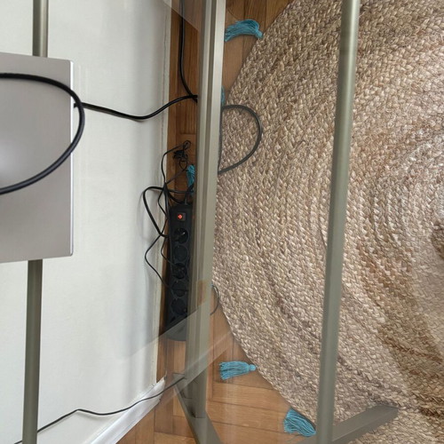 Glass and metal desk like new 110x55x76 cm