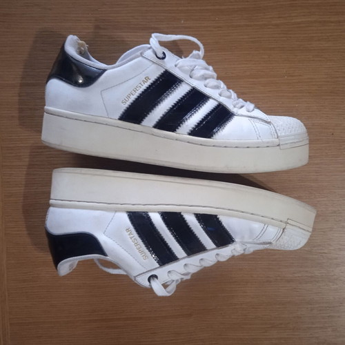 Adidas Superstar Bold Platform sneakers used, size 40, black and white