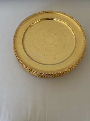 Gold-Plated Plates like new, set of 12, 27cm diameter