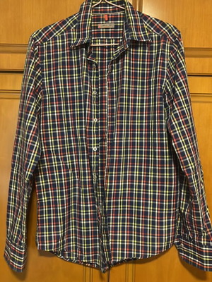 Belmonte Italian shirt medium slim fit like new, multicolor cotton